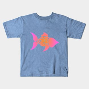 Pink & Orange Tropical Fish Kids T-Shirt